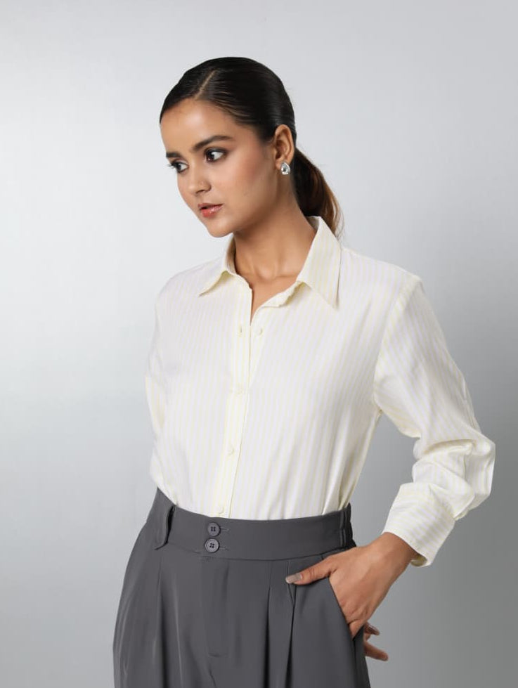 Lyocell Fluid Striped Shirt