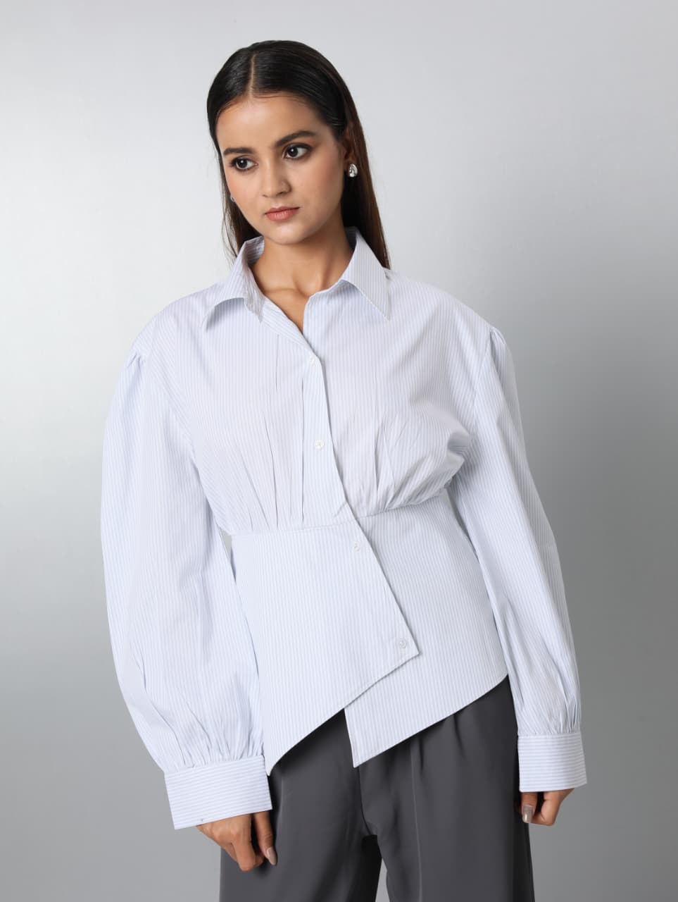 Striped Overlap Shirt