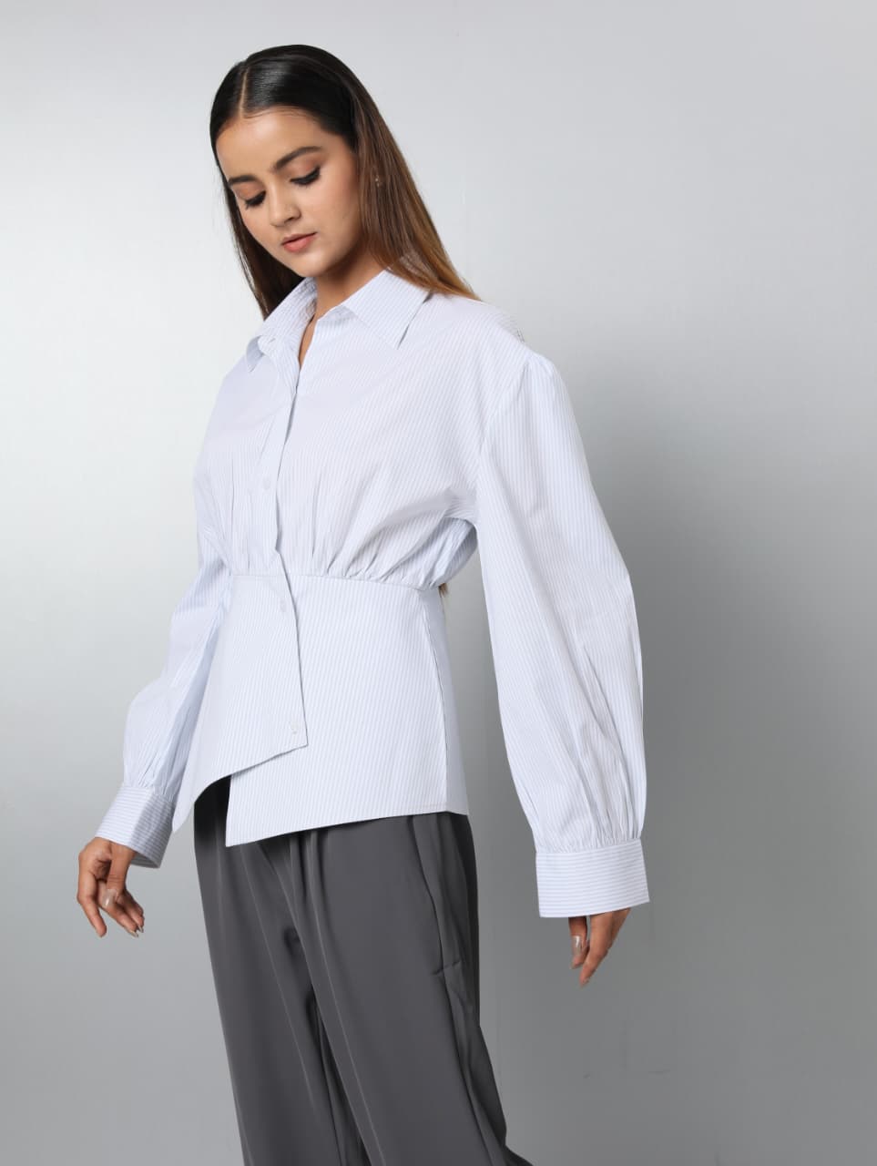 Striped Overlap Shirt