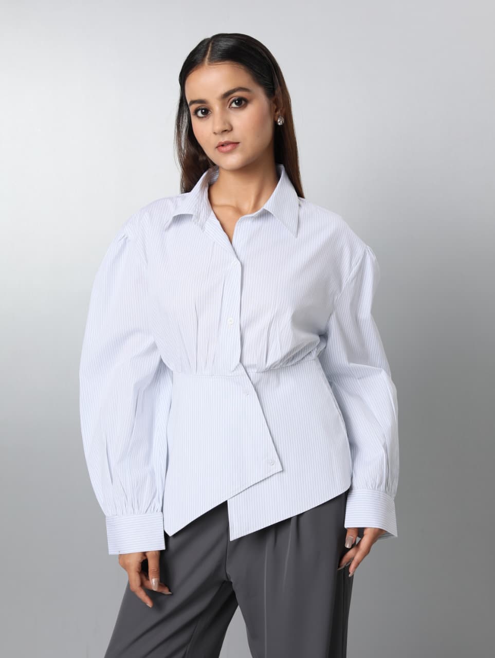 Striped Overlap Shirt