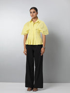 Short Sleeve Pleated Blouse