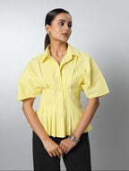 Short Sleeve Pleated Blouse